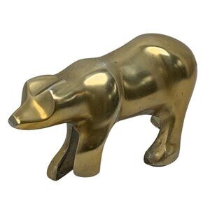 VTG Brass Bear Figurine Sculpture 10" x 6" Artisan Decor Collectible Art GIFT